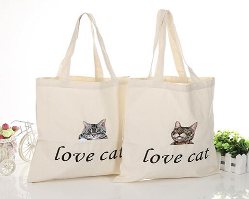 Canvas Cat Shopping Tote